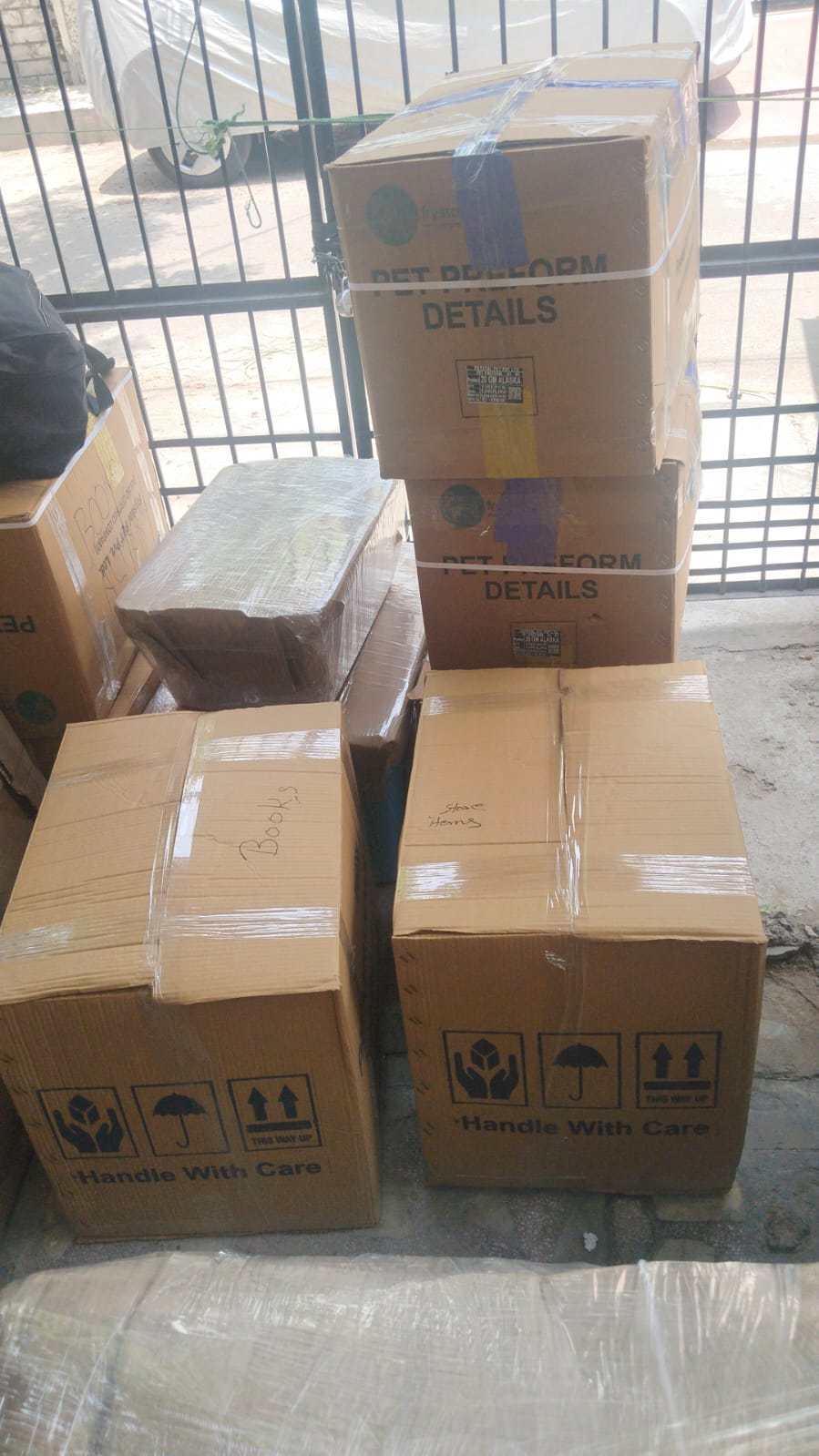 Professionally packed moving boxes